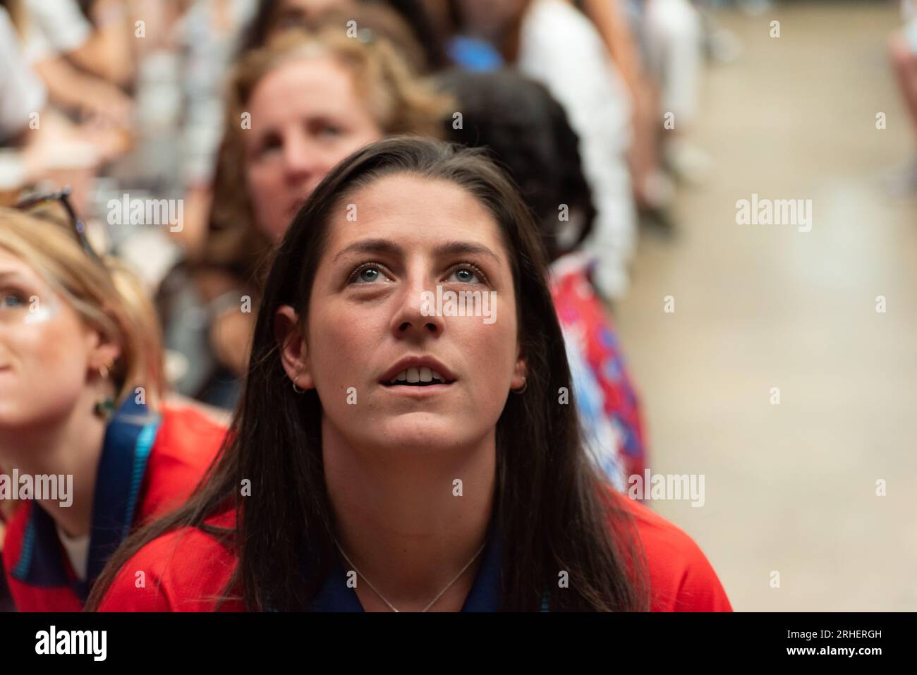 London, 16. August 2023, Halbfinale der Frauenweltmeisterschaft England gegen Australien, Boxpark Wembley, Lou Morris Photography/Alamy Live News Stockfoto