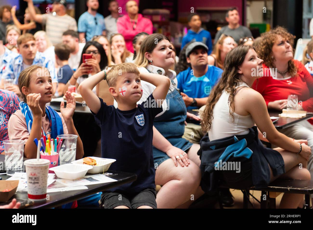 London, 16. August 2023, Halbfinale der Frauenweltmeisterschaft England gegen Australien, Boxpark Wembley, Lou Morris Photography/Alamy Live News Stockfoto