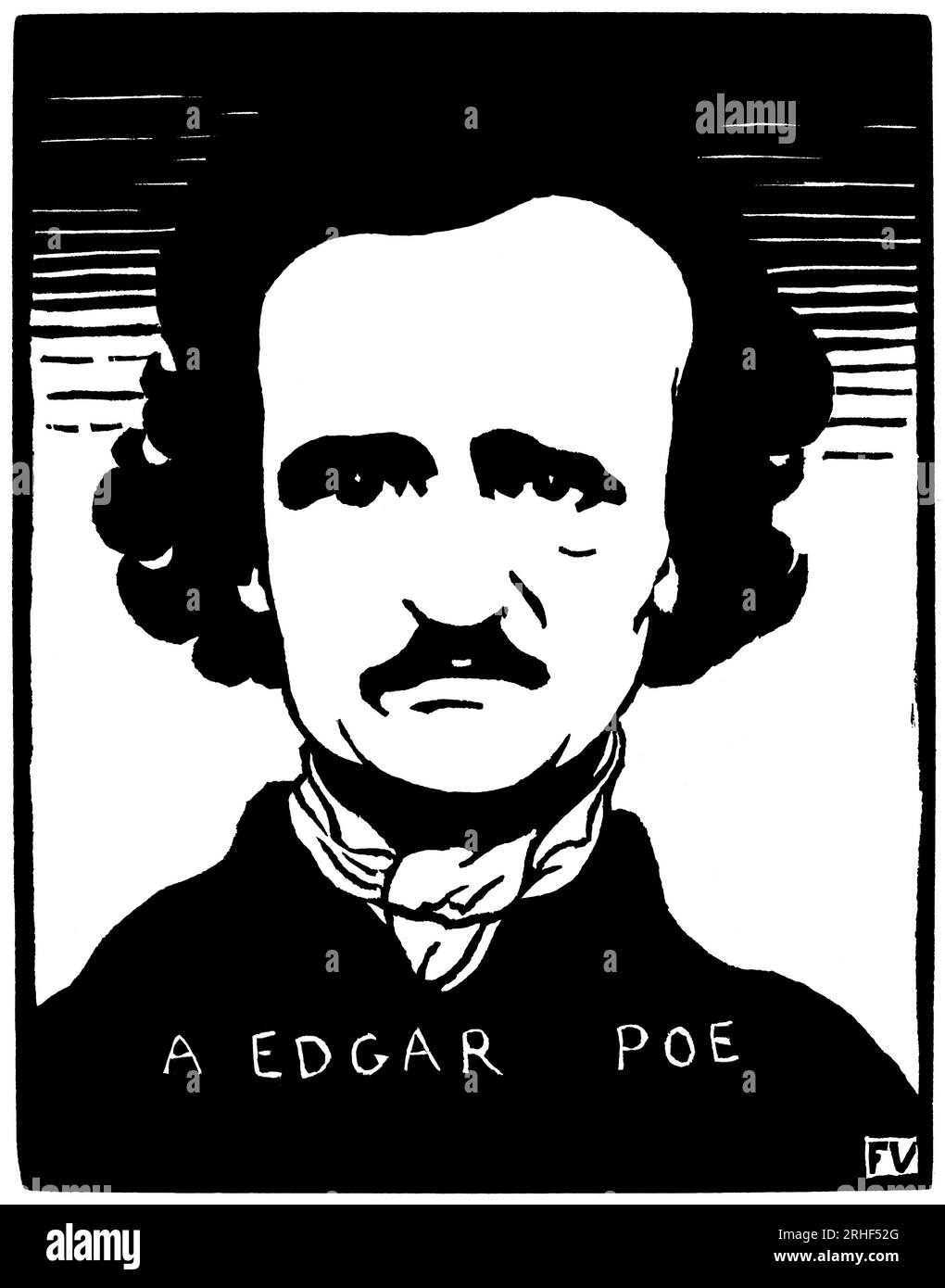 Porträt von Edgar Allan Poe von Félix Vallotton, 1894 Stockfoto