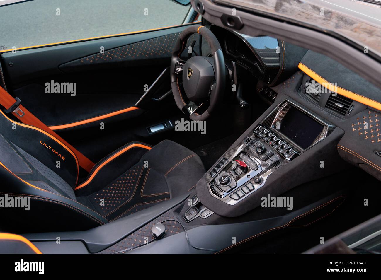 Lamborghini Aventador Ultimae Innenraum Stockfoto