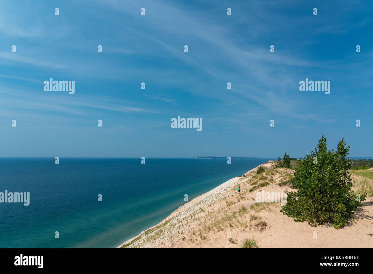 Sleeping Bear Overlook entlang des Pierce Stocking Scenic Drive in Sleeping Bear National Seashore am Lake Michigan. Stockfoto