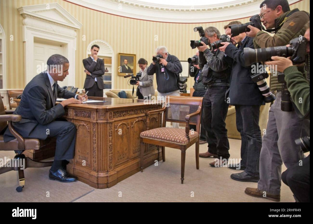 BARACK OBAMA US-Präsident bei einem Fototermin im November 2013 Stockfoto