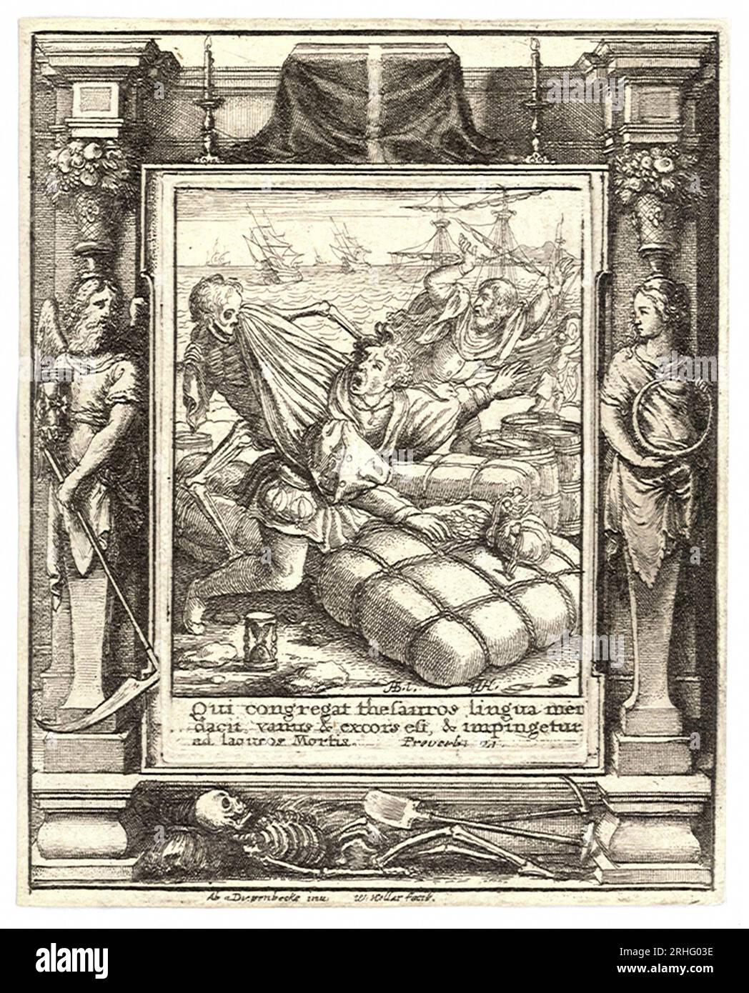 Unbekanntes Datum des Händlers (Autor lebte 1607-1677) von Wenceslaus Hollar Stockfoto
