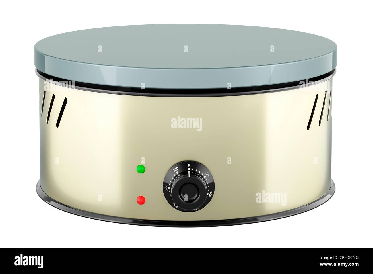 Pfannkuchen- oder Crepemaker. 3D-Rendering auf weißem Hintergrund isoliert Stockfoto