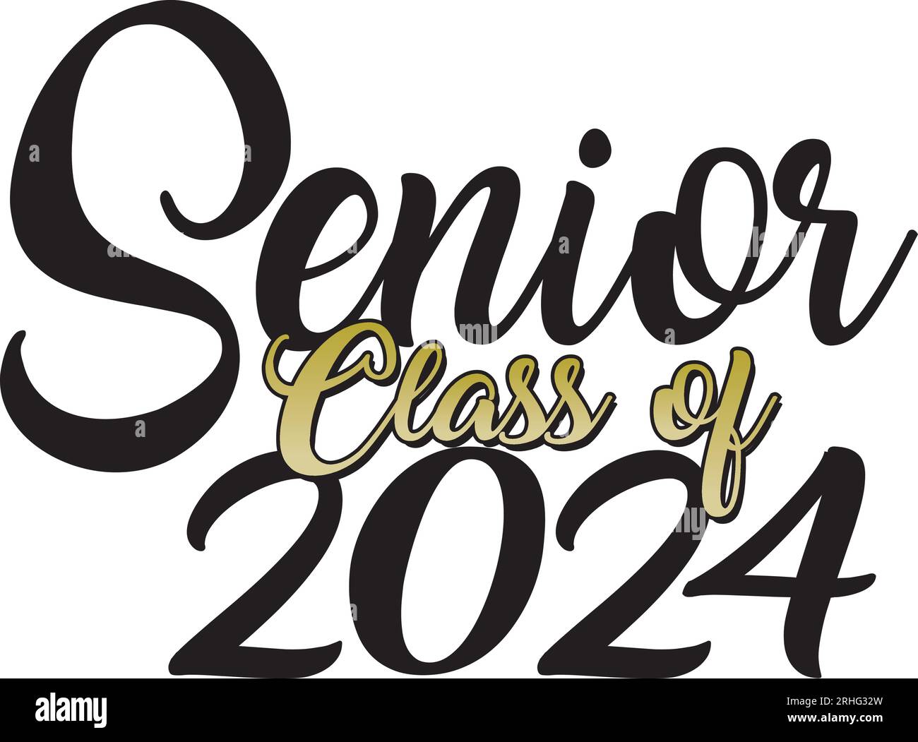Klasse der 2024-Gold-Schrift Stock Vektor