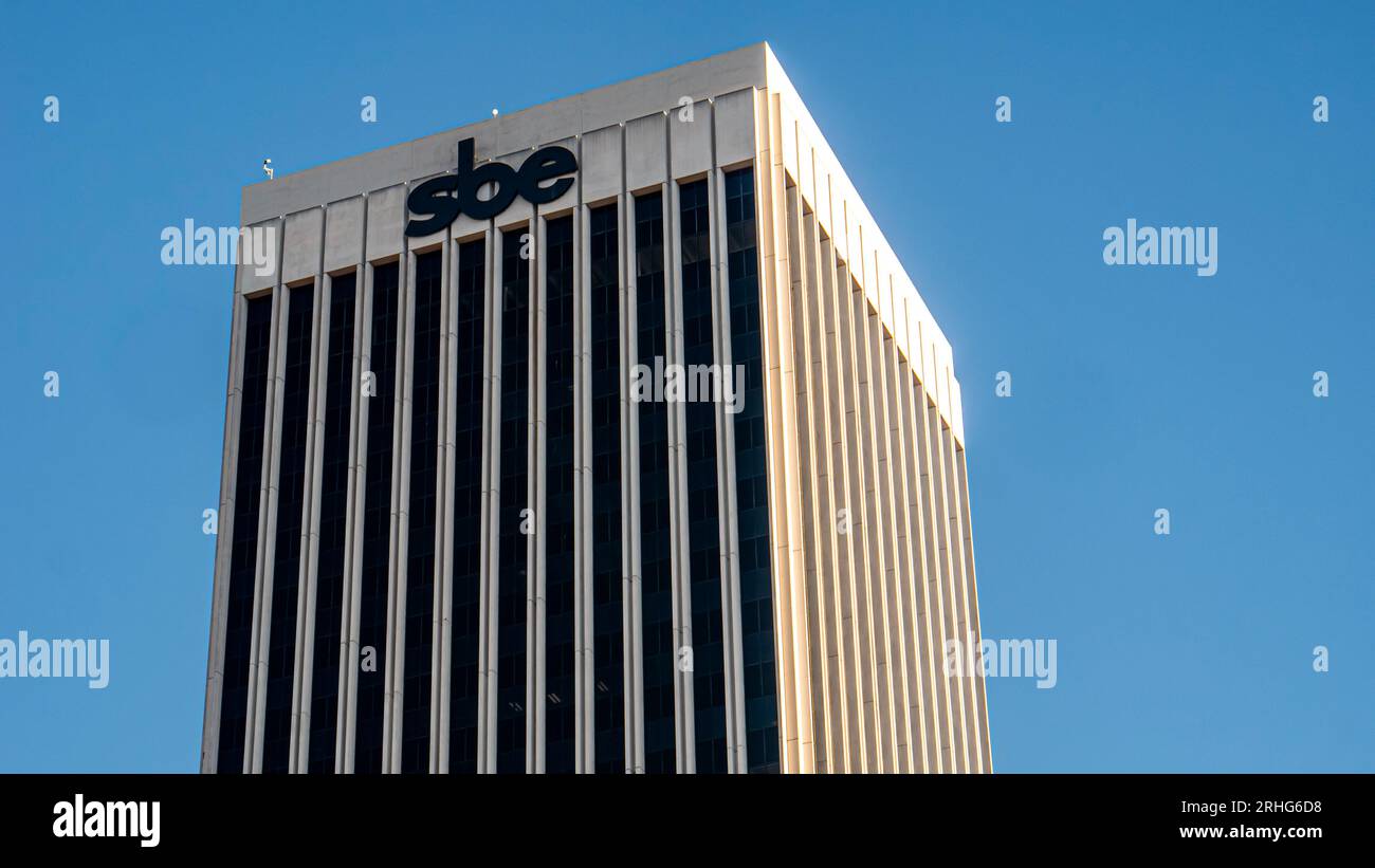 Das SBE Building, 5900 Wilshire Boulevard, Hauptsitz der SBE Entertainment Group Stockfoto