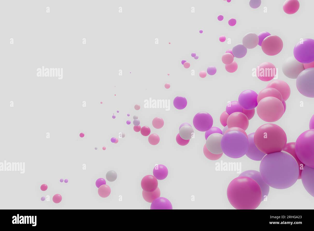 Abstrakter pastellfarbener kugelförmiger 3D-Bannerhintergrund, 3D-Rendering Stockfoto