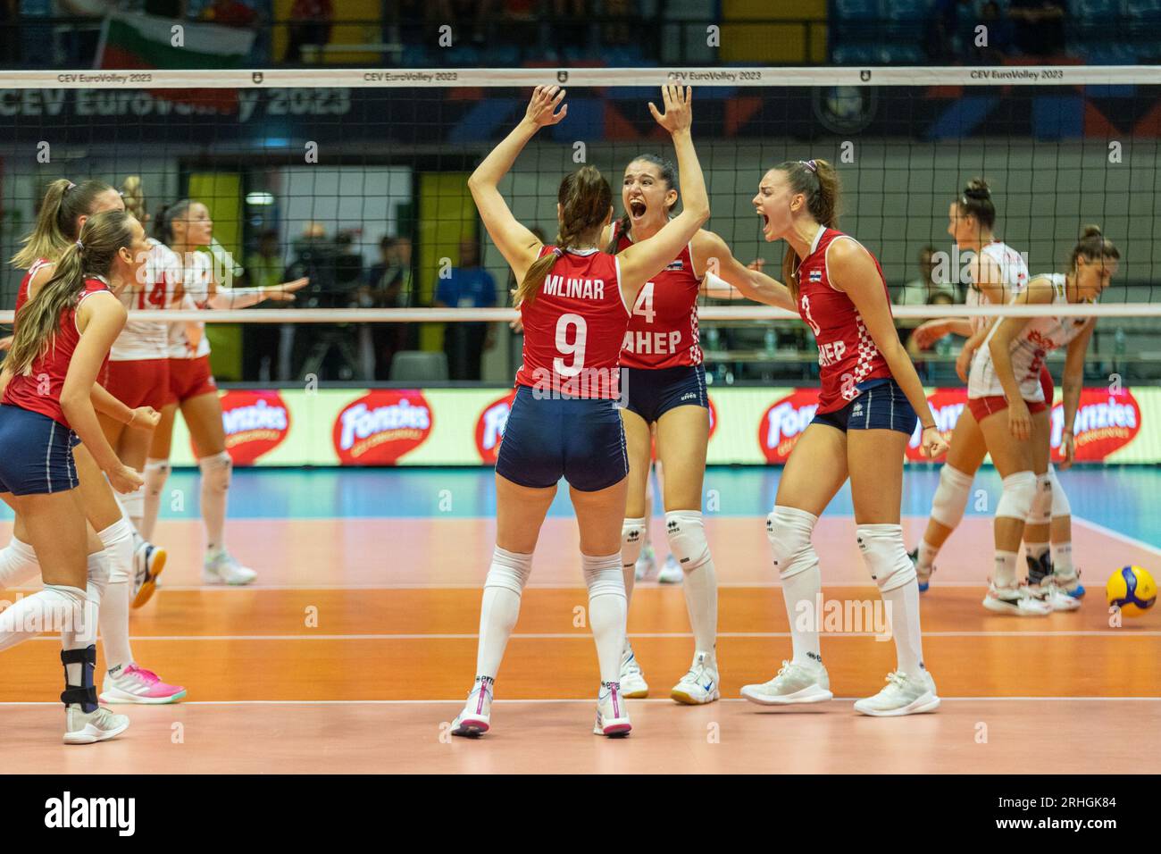 Monza, Italien. Aug. 2023. Frauen - Bulgarien gegen Kroatien, Volleyball Intenationals in Monza, Italien, 16. August 2023 Credit: Independent Photo Agency/Alamy Live News Stockfoto