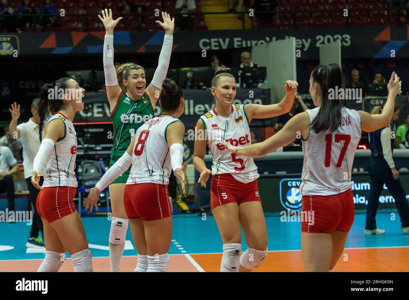 Monza, Italien. Aug. 2023. Frauen - Bulgarien gegen Kroatien, Volleyball Intenationals in Monza, Italien, 16. August 2023 Credit: Independent Photo Agency/Alamy Live News Stockfoto