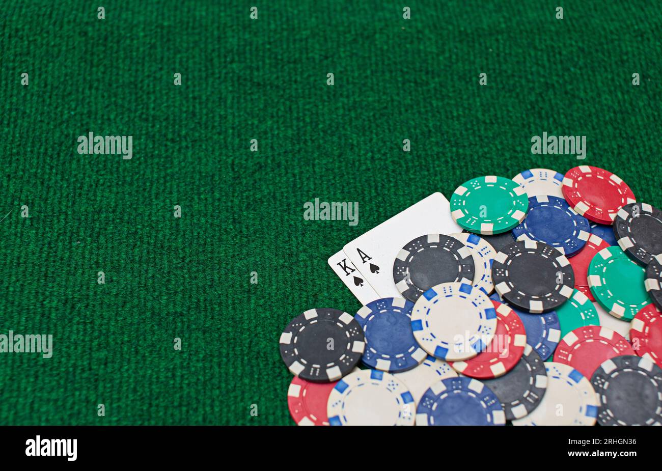 Hintergrund für Poker-Casino-Chips Stockfoto