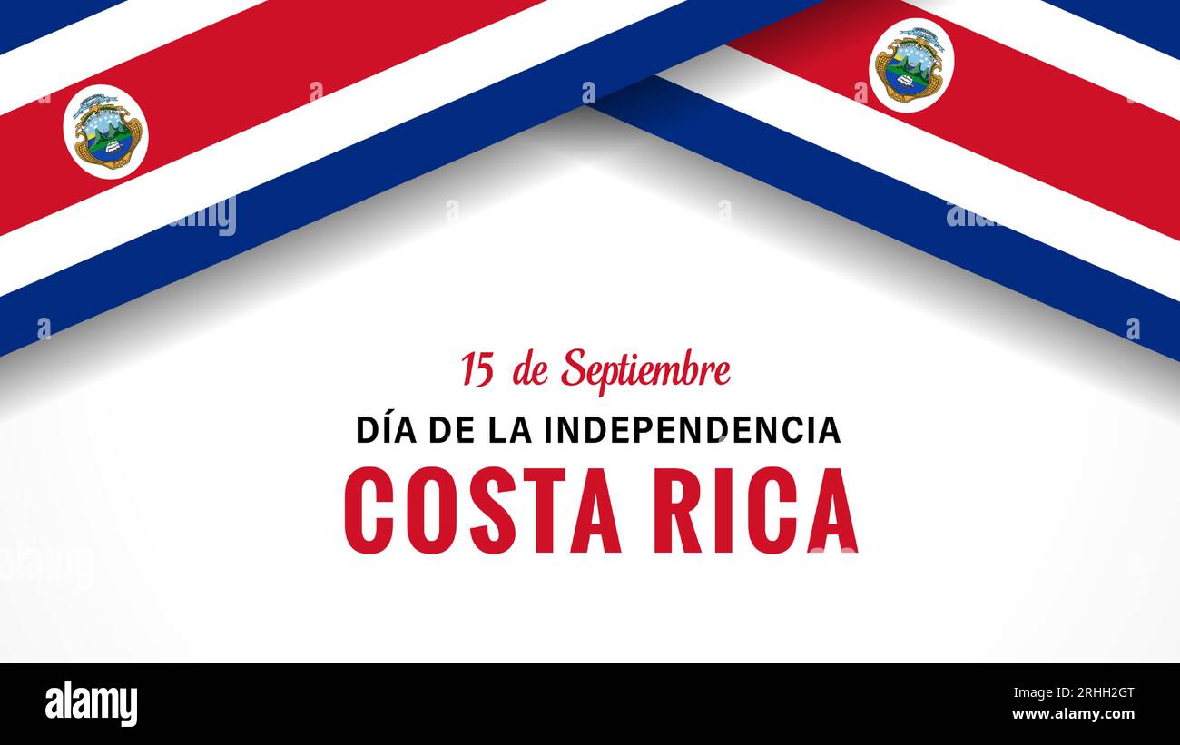 Dia de la Independencia Costa Rica, Poster mit Fahnen. Übersetzung: 15. September, Happy Independence Day of Costa Rica. Vektorillustration Stock Vektor