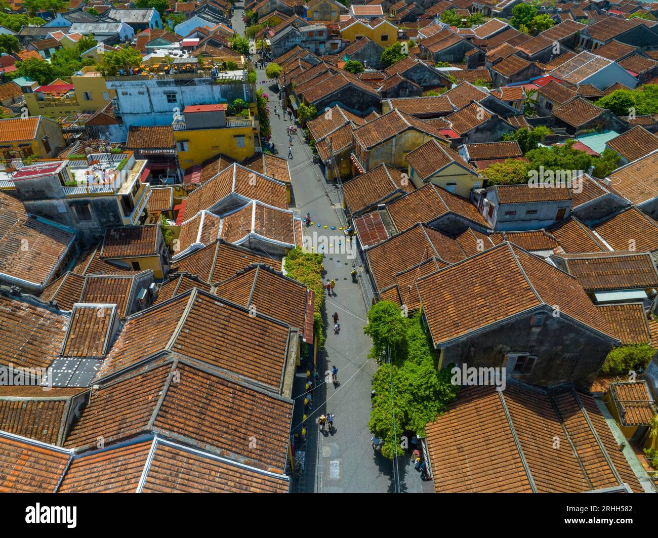 17. Juni 2023: Panoramablick auf die antike Stadt Hoi an, Provinz Quang Nam, Vietnam Stockfoto