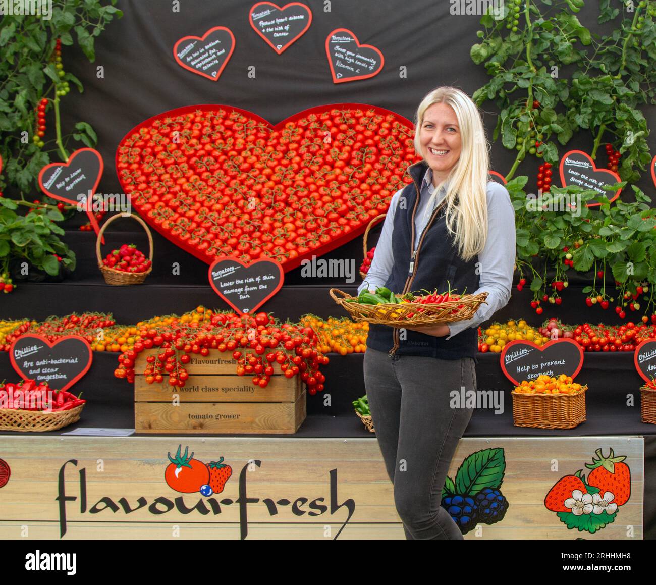 Southport, Merseyside. Wetter In Großbritannien 17. August 2023. Sonniger Start in den Tag mit Ashleigh Boston. Die Goldmedaillengewinner schmecken das preisgekrönte Display frisch. Credit; MediaWorldImages/AlamyLiveNews Stockfoto