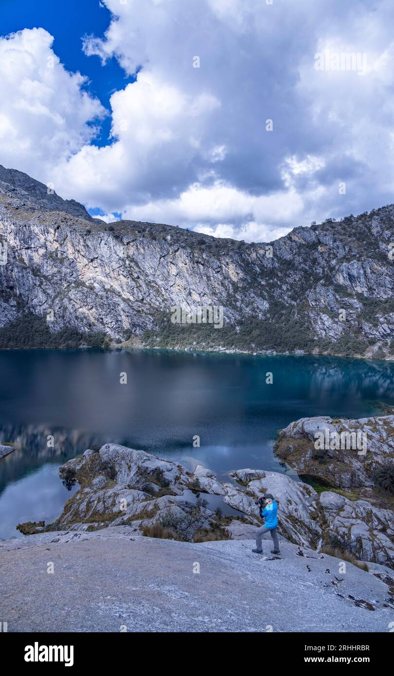 Laguna (See) Churup, Huascaran Nationalpark, Cordillera Blanca, Andengebirge, Peru Stockfoto