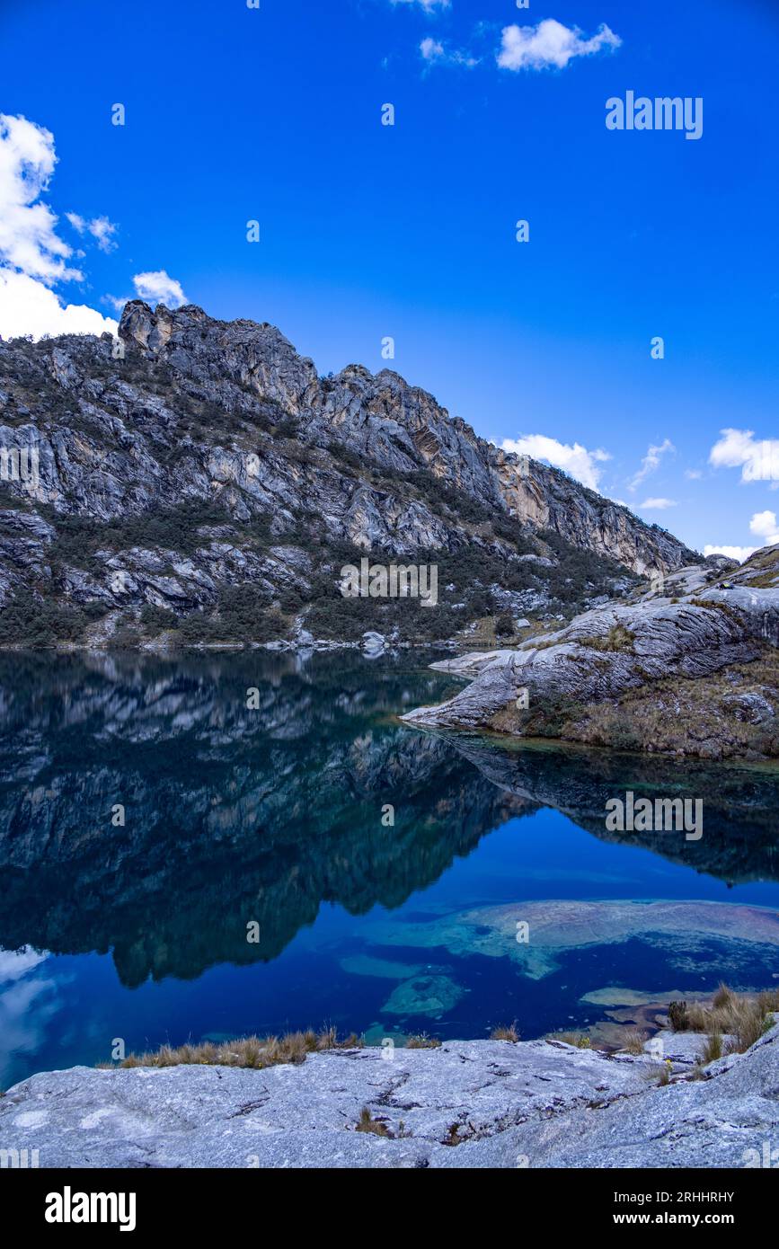 Laguna (See) Churup, Huascaran Nationalpark, Cordillera Blanca, Andengebirge, Peru Stockfoto