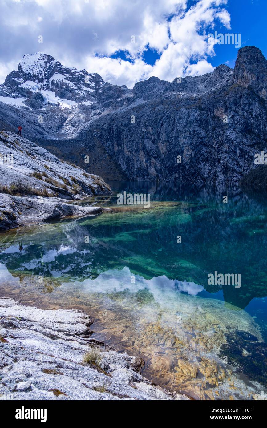 Laguna (See) Churup, Huascaran Nationalpark, Cordillera Blanca, Andengebirge, Peru Stockfoto