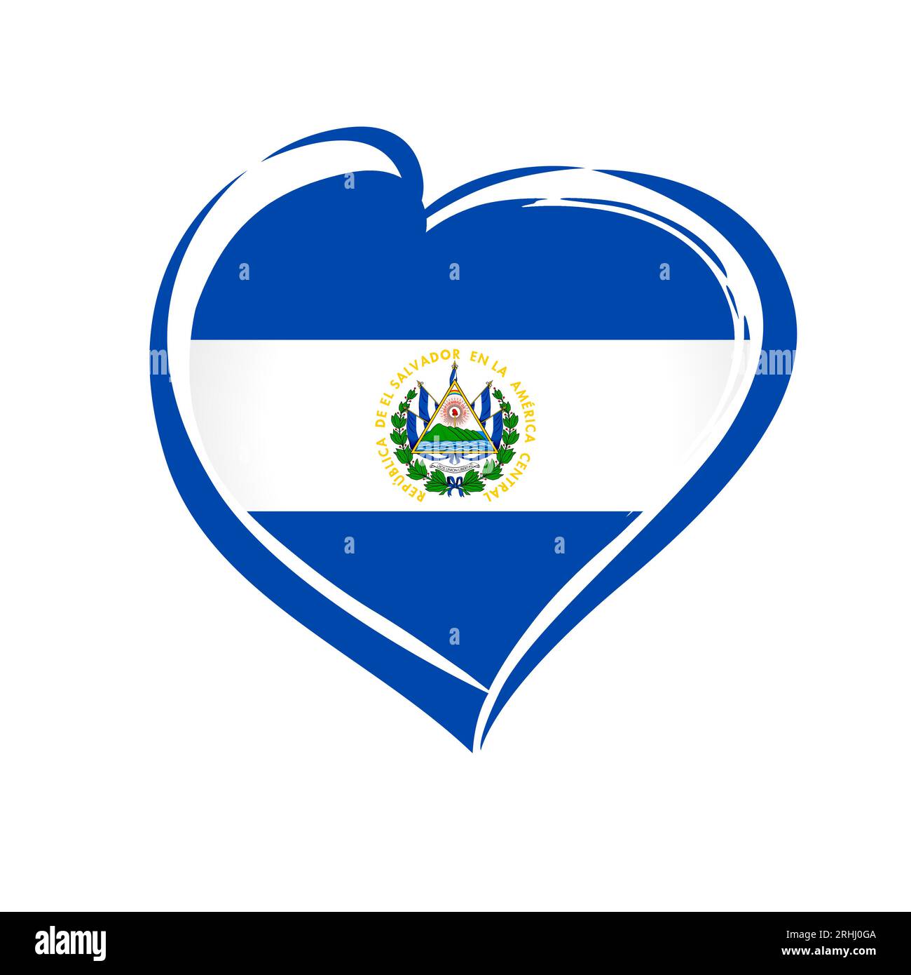 Liebe El Salvador, Flaggenemblem. 15. September, Happy Independence Day of El Salvador. Vektorillustration mit Nationalflagge in Herzform Stock Vektor