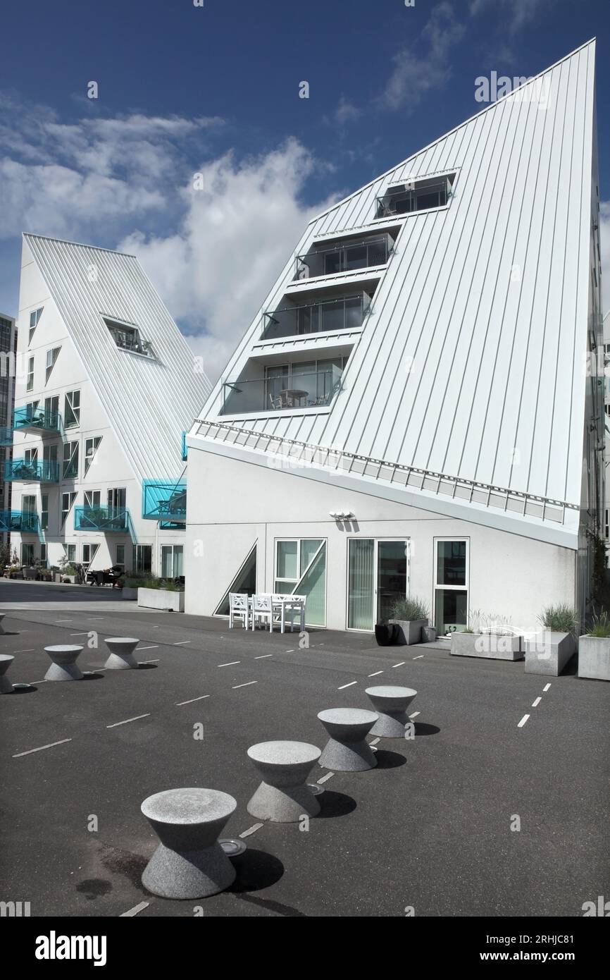 Die Eisberghäuser, Aarhus docklands, Dänemark. Stockfoto