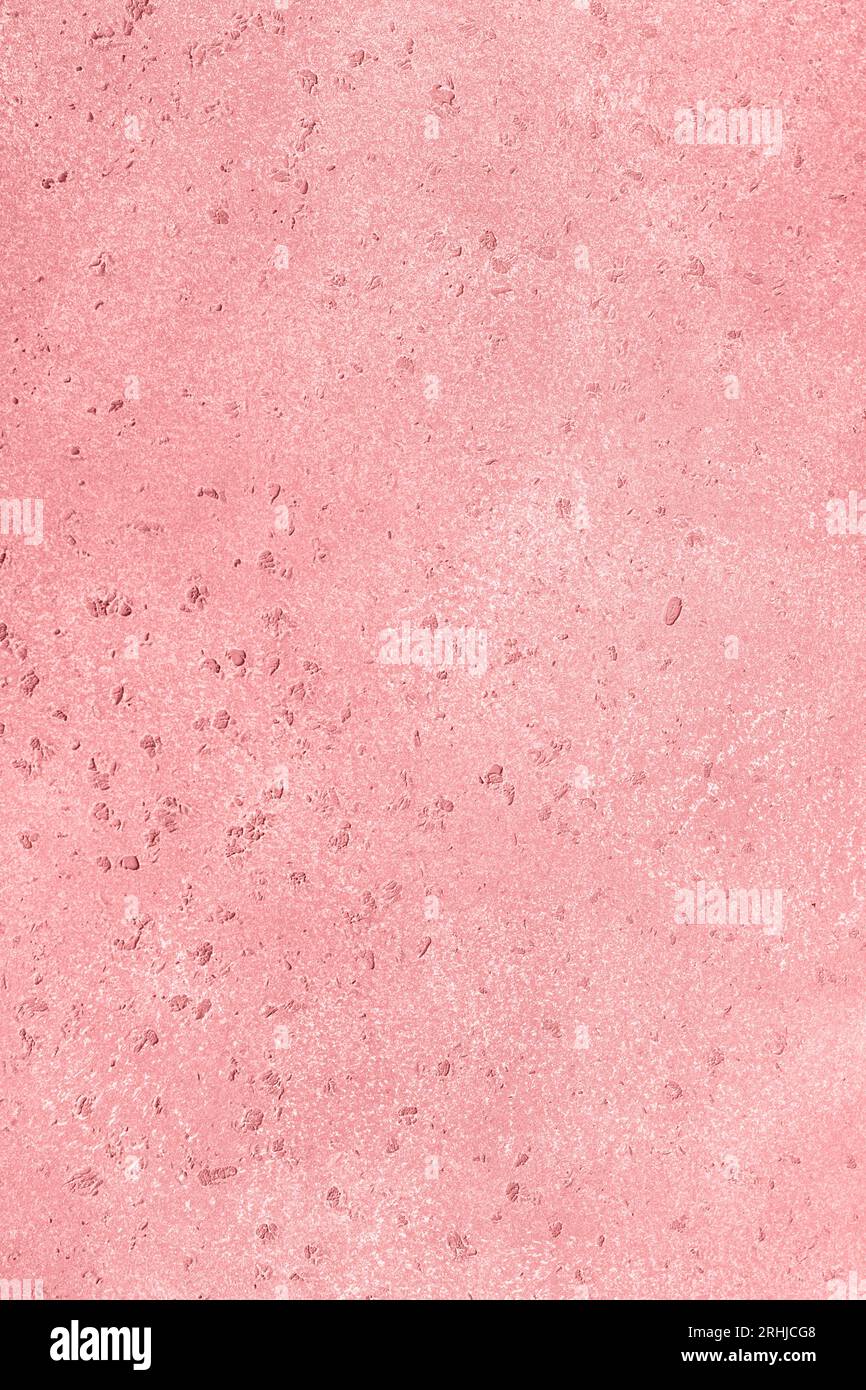 Hellrosa Steinhintergrund, Wand oder Boden. Abstrakte Textur für Grafikdesign oder Tapete. Stockfoto