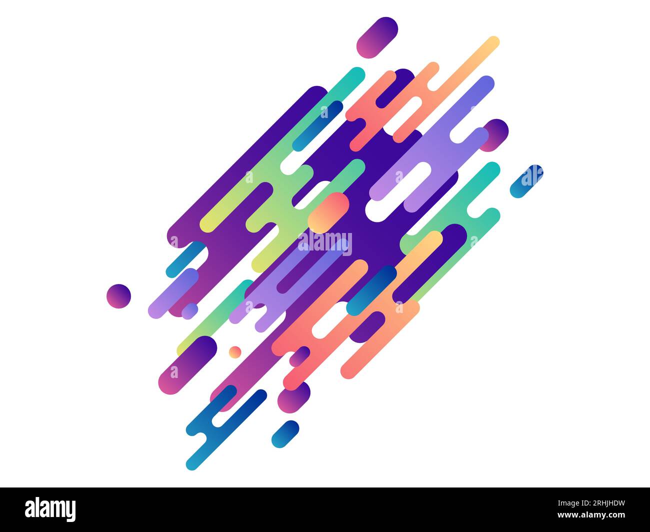 Violette, orange, grüne, blaue dynamische Linien Stock Vektor