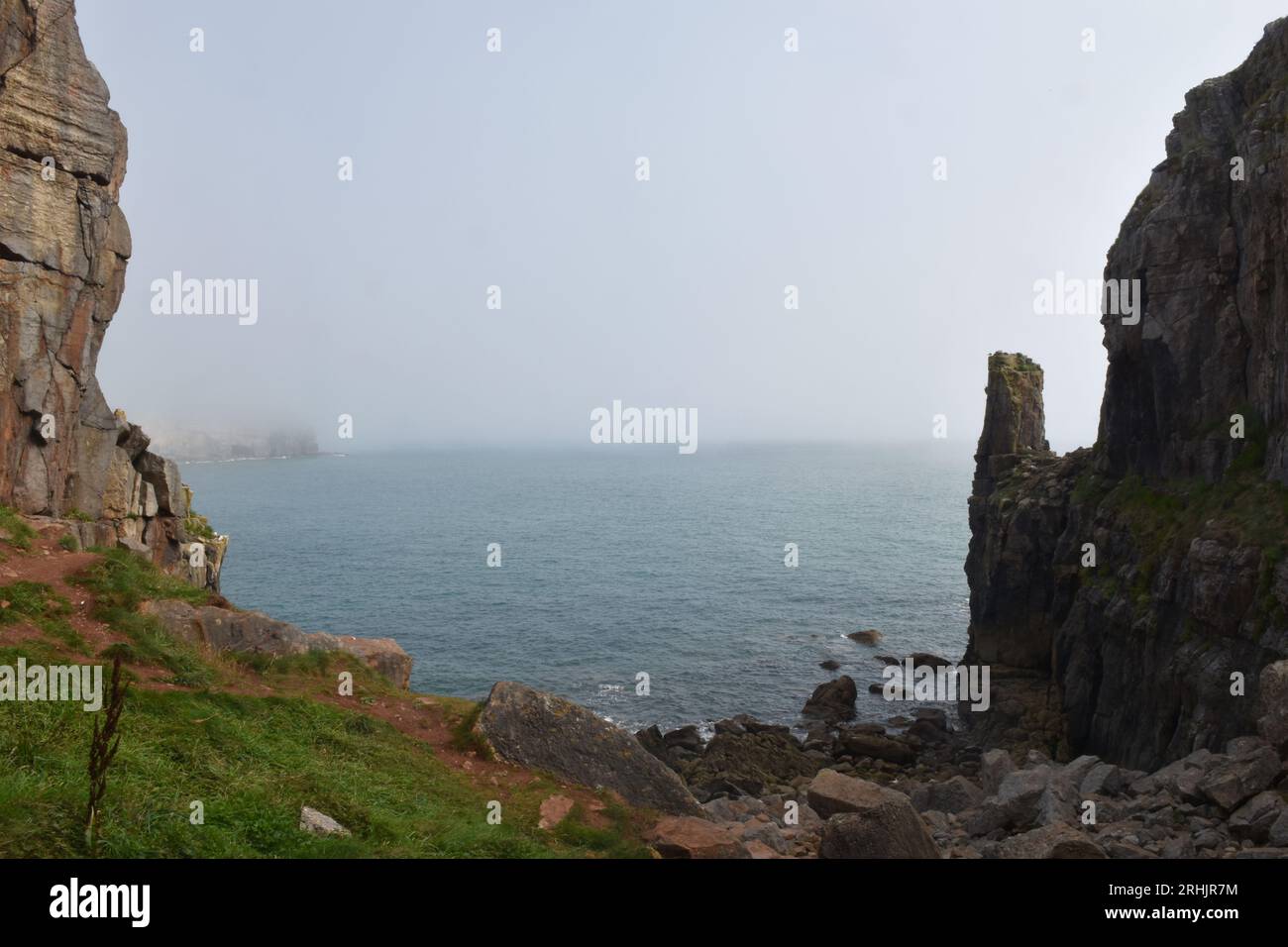 Küstenlandschaft in St. Govan's.. Pembrokeshire, Wales Stockfoto
