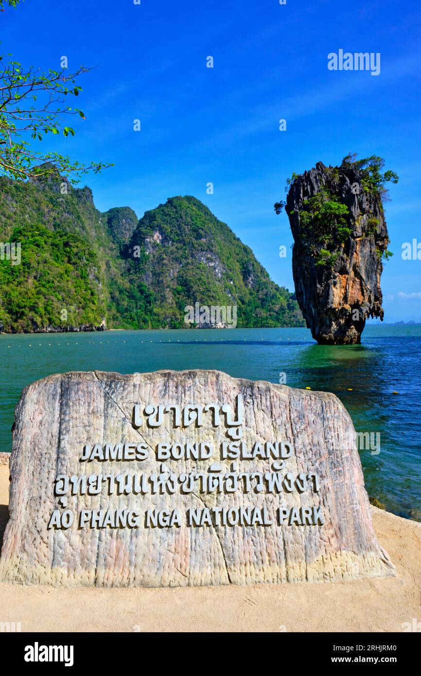Thailand, Phang Nga Bay, Ao Phang Nga national Park, Ko Khao Phing Kan Insel, Ko Tapu-Rock oder James Bond Felsen Stockfoto