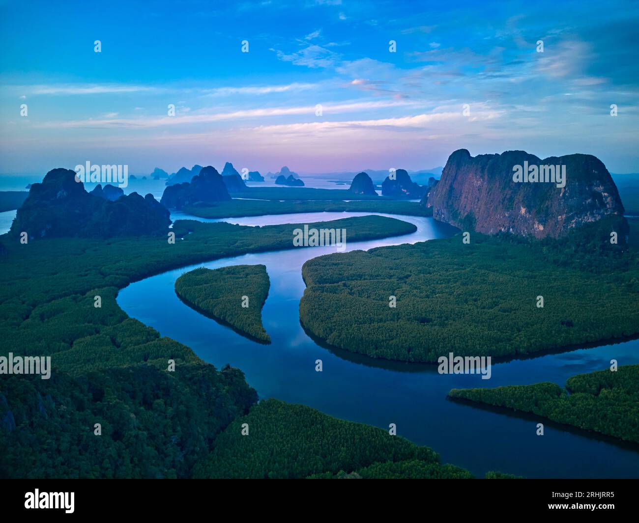 Thailand, Phang Nga Bay, Ao Phang Nga National park, Luftaufnahme Stockfoto
