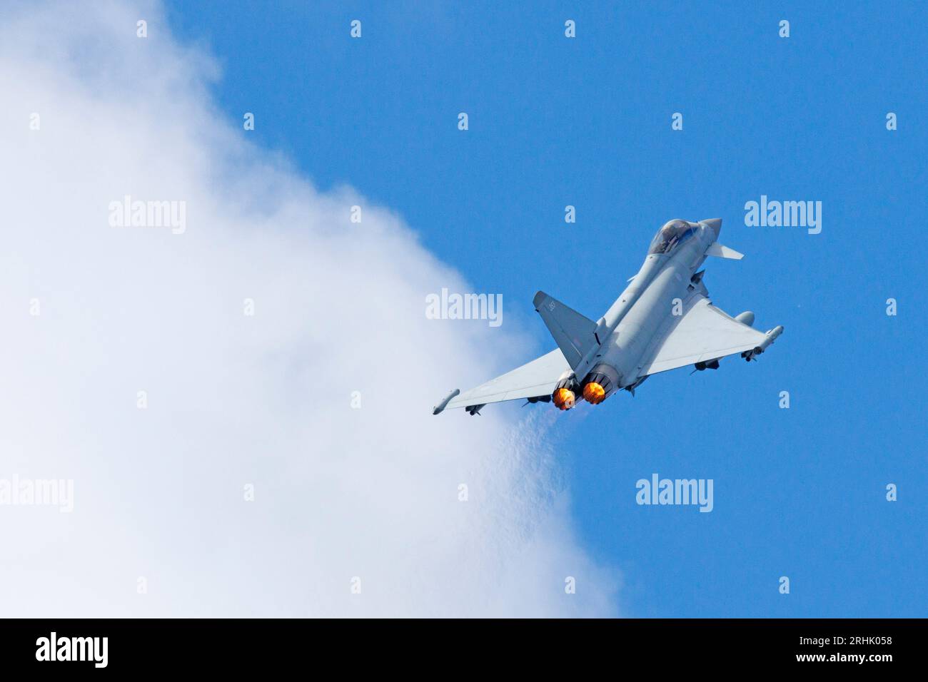 RAF Typhoon Jet im aktiven Einsatz bei RAF Conningsby in Lincolnshire, England, August 2023 Stockfoto