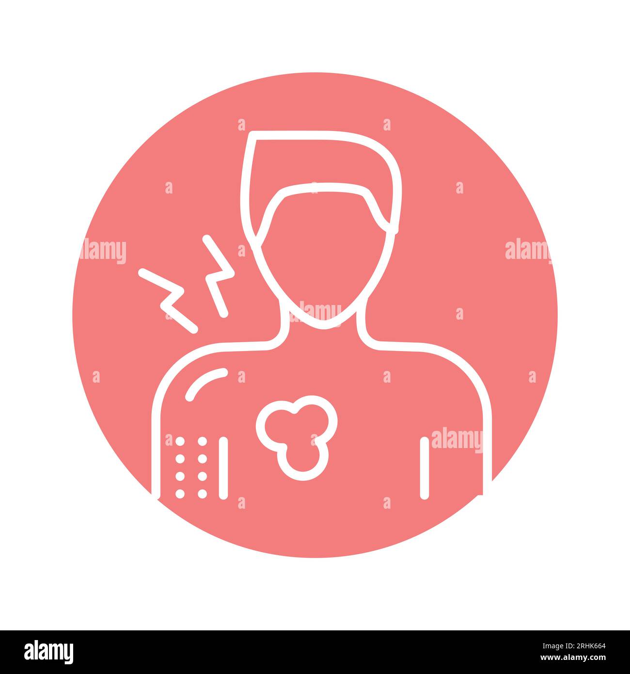 Symbol für die Farblinie der Allergiesymptome. Isoliertes Vektorelement. Skizzieren Sie das Piktogramm für Webseite, mobile App, Promo Stock Vektor
