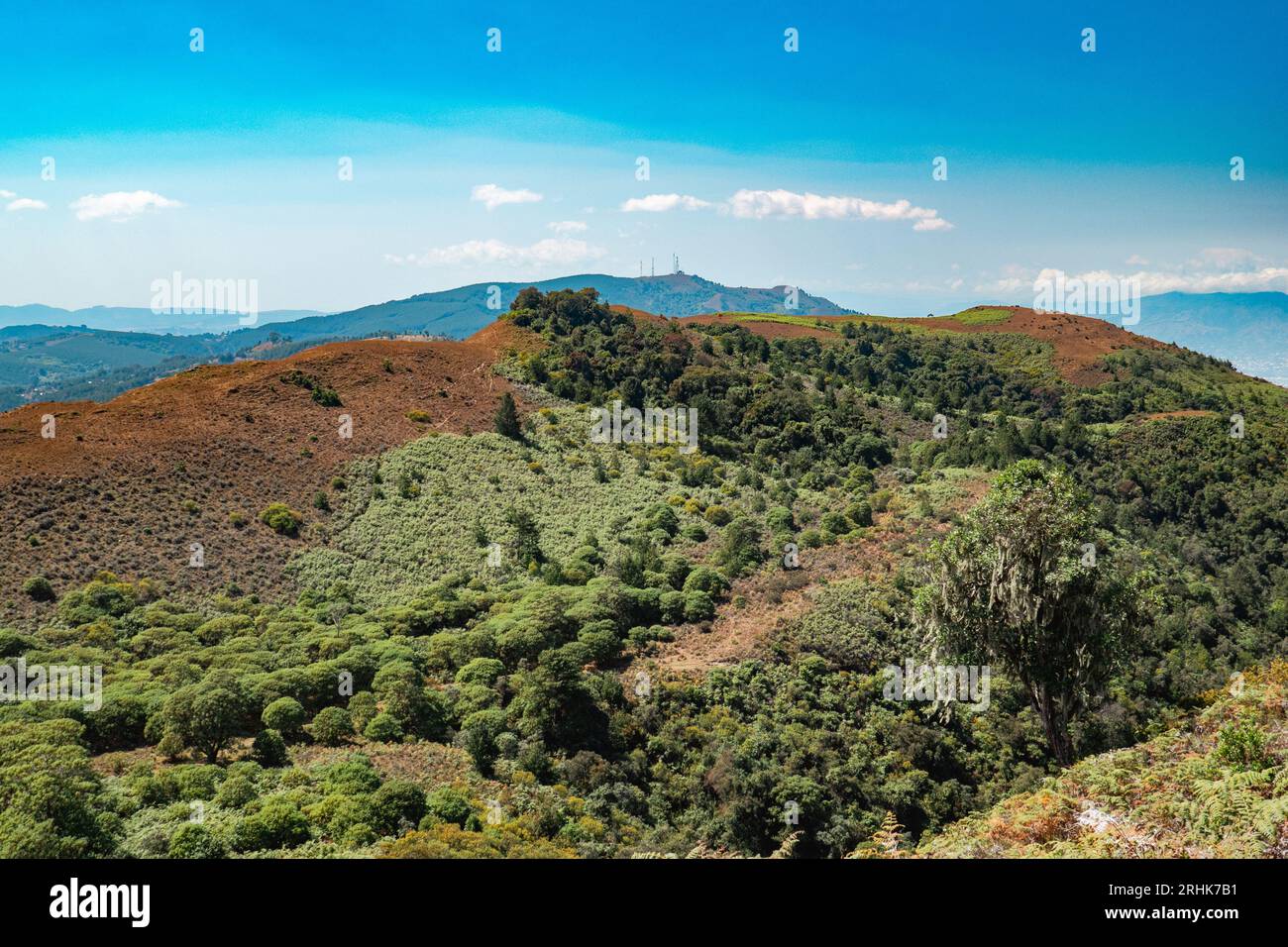Malerische Berglandschaften in der Mbeya Range von Mbeya PAEK, Mbeya Region, Tansania aus gesehen Stockfoto