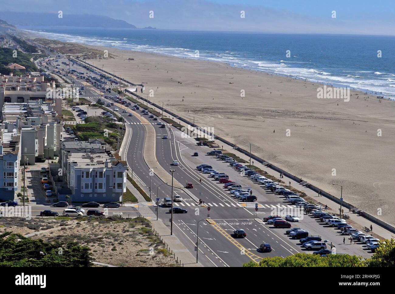 Great Highway entlang Ocean Beach, San Francisco, Kalifornien Stockfoto