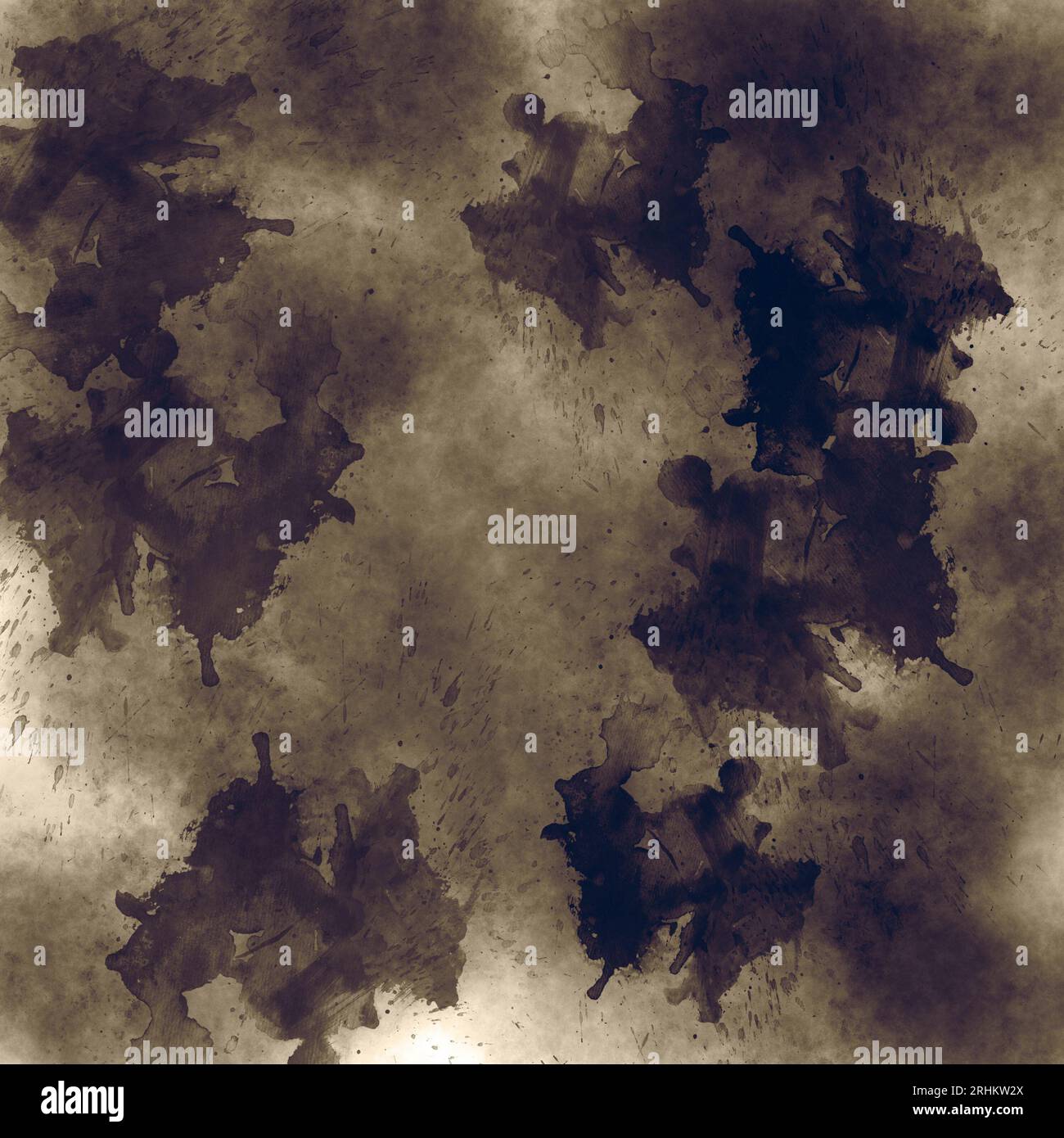 Abstrakter Aquarellhintergrund mit schwarzer Tinte Stockfoto