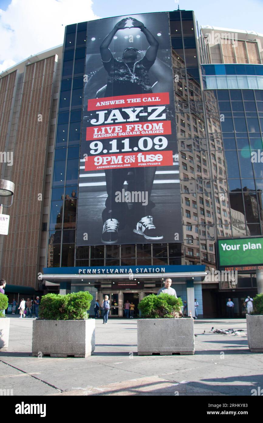 Poster von JAY Z im Madison Square Garden Midtown Manhattan West New York City 2009 Stockfoto