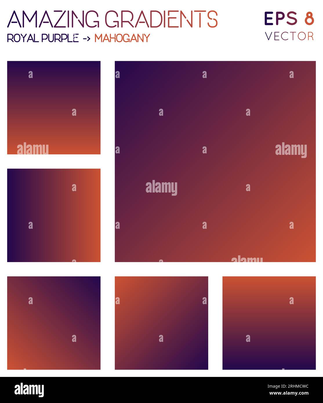 Bunte Farbverläufe in königslila und Mahagoni-Farbtönen. Bezaubernder verlaufender Hintergrund, hervorragende Vektorillustration. Stock Vektor