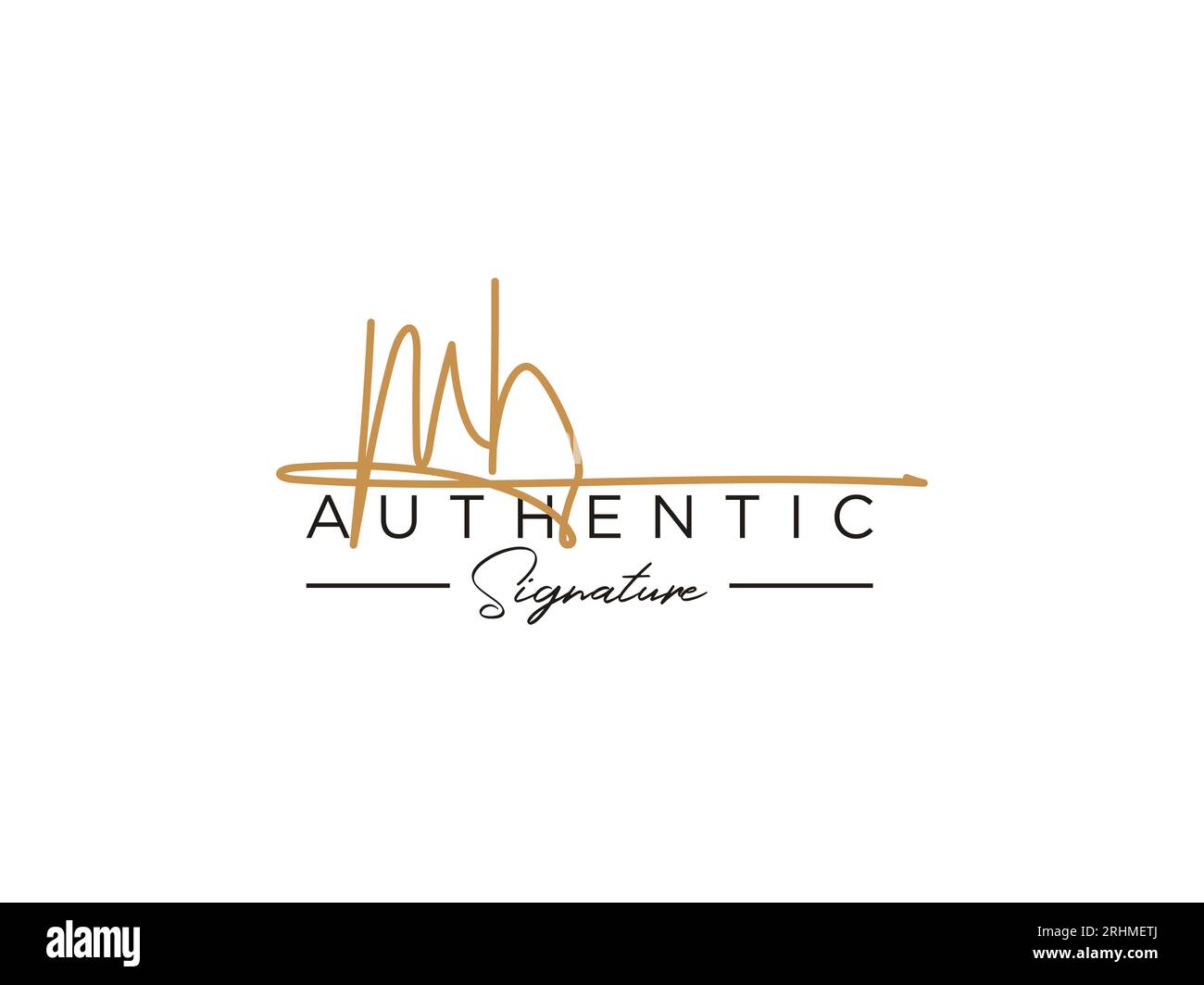 Vorlagenvektor für MH-Signatur-Logo. Stock Vektor