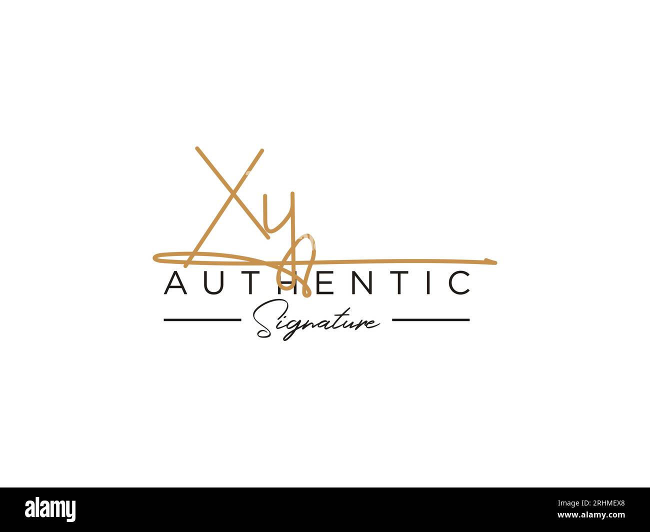 Vektor der XY-Signatur-Logo-Vorlage. Stock Vektor