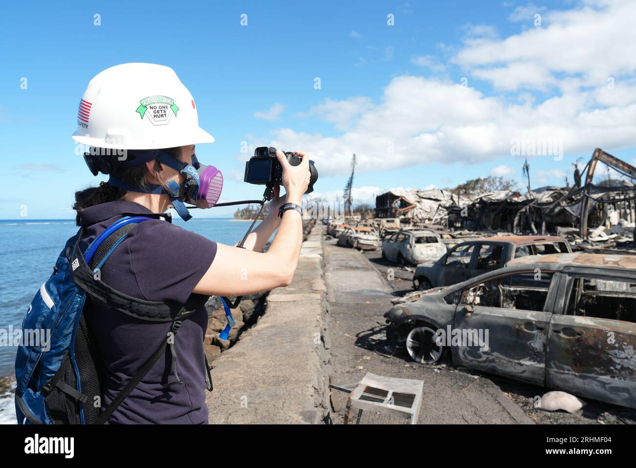 Lahaina, Hawaii (16. August 2023) – die FEMA dokumentiert weiterhin Schäden infolge der Waldbrände in Hawaii. Stockfoto