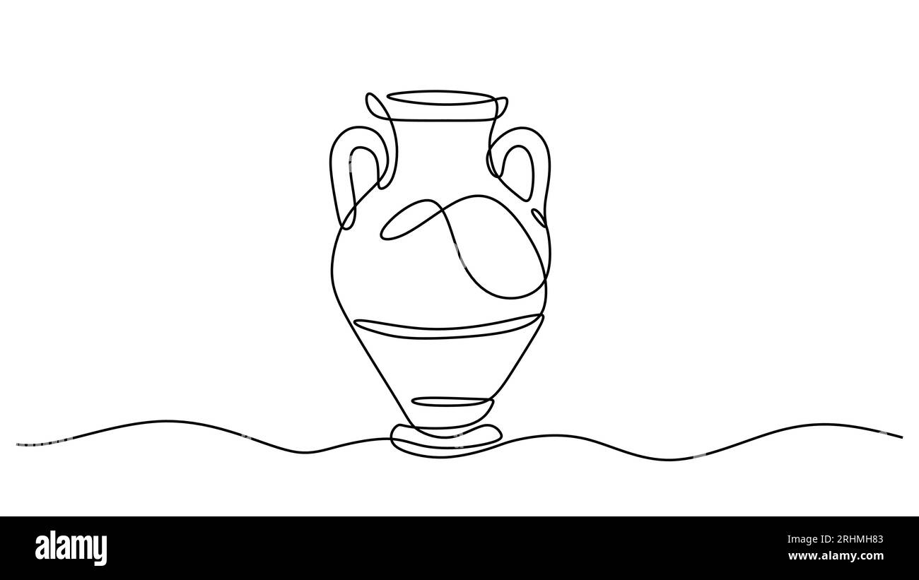 Amphora Alte griechische Tonvase, Vektor-Illustration isoliert auf weißem Hintergrund. Stock Vektor