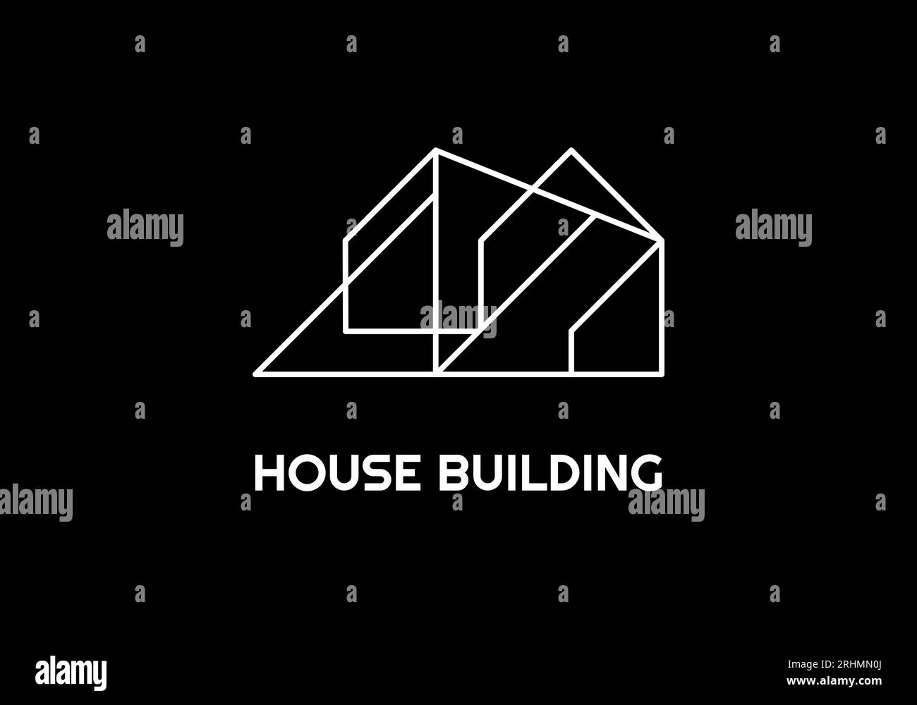 Architektur-Logo-Vorlage, Immobiliensymbol modernes Gebäude, Linie minimales Design. Vektor-Illustration Wohnung abstrakte Konstruktion. Stock Vektor