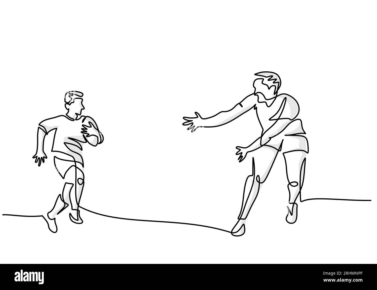 Rugby Player Minimalist Vector Illustration, Athlete engagiert in Rugby Game Stock Vektor