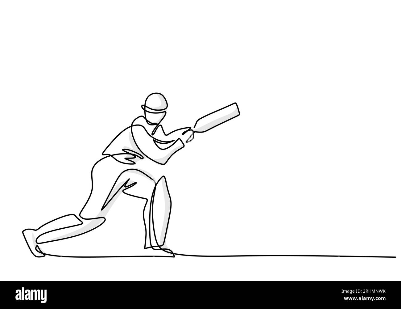 Cricket Player Minimalist Vector Illustration, Athlete engagiert in Cricket Game Stock Vektor