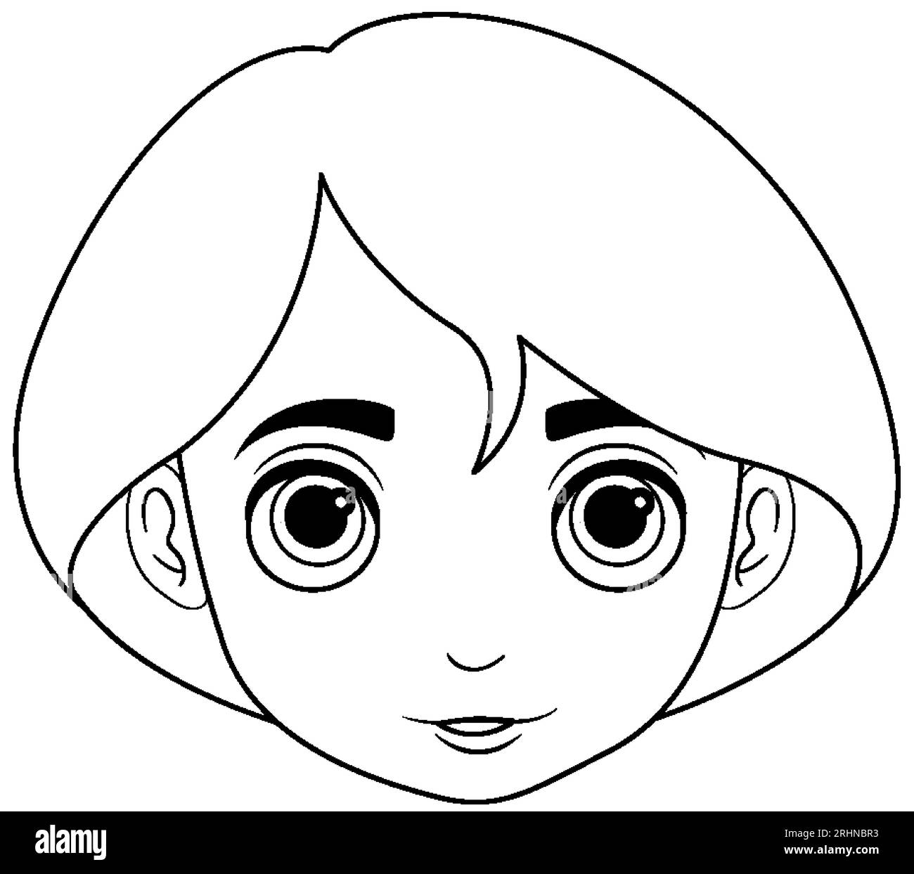 Vektor-Karikaturillustration eines kurzhaarigen Mädchens Stock Vektor