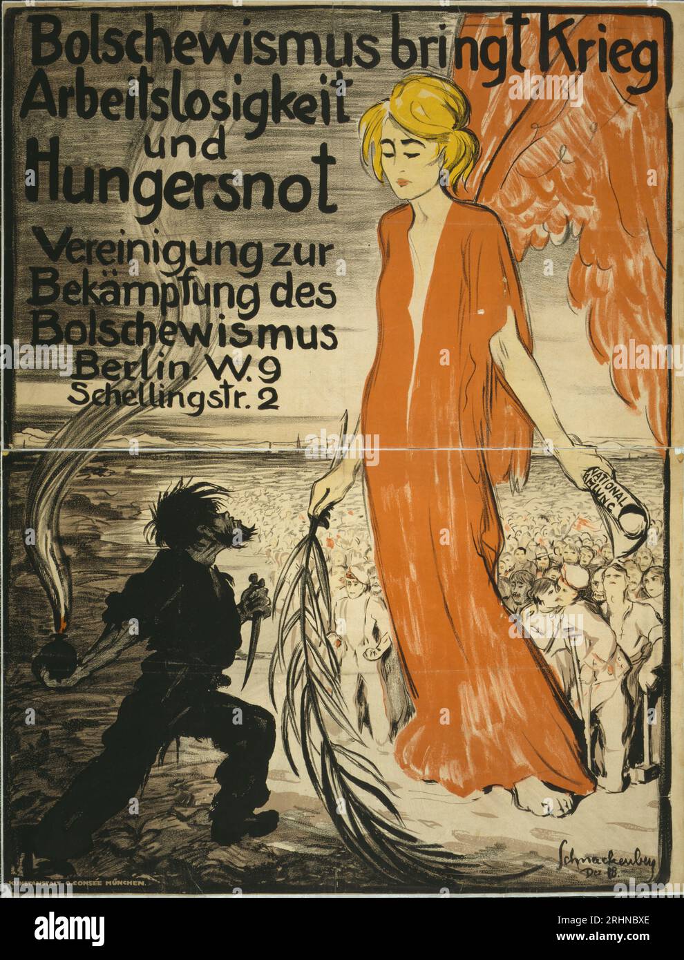 Der Bolschewismus bringt Krieg, Arbeitslosigkeit und Hungersnot. Museum: PRIVATSAMMLUNG. Autor: WALTER SCHNACKENBERG. Stockfoto