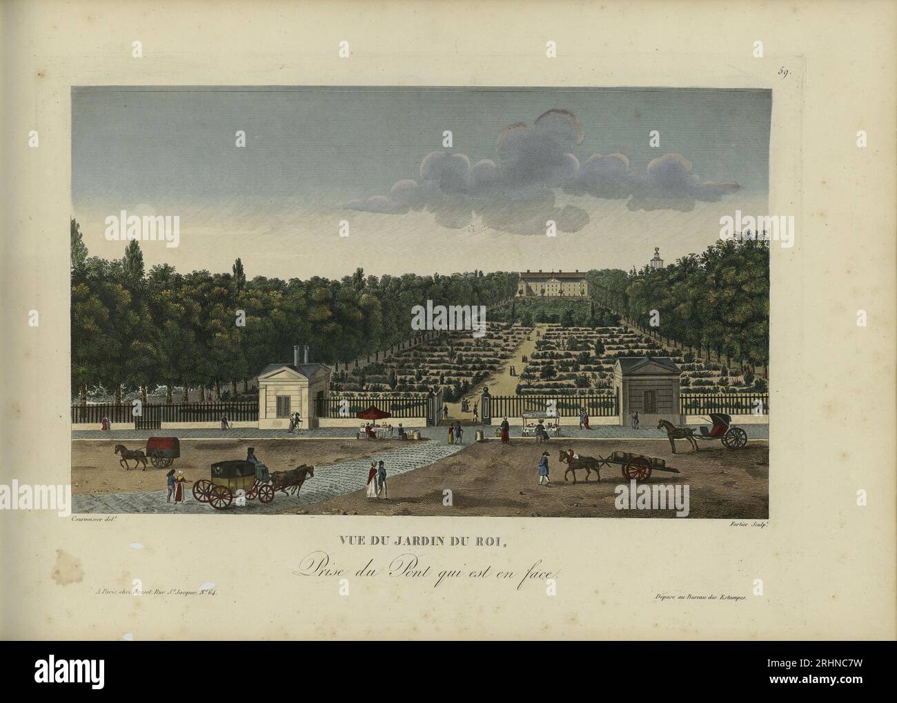 Vue du Jardin du roi, Prise du pont qui EST en Face. Museum: PRIVATSAMMLUNG. Verfasser: Henri Courvoisier-Voisin. Stockfoto