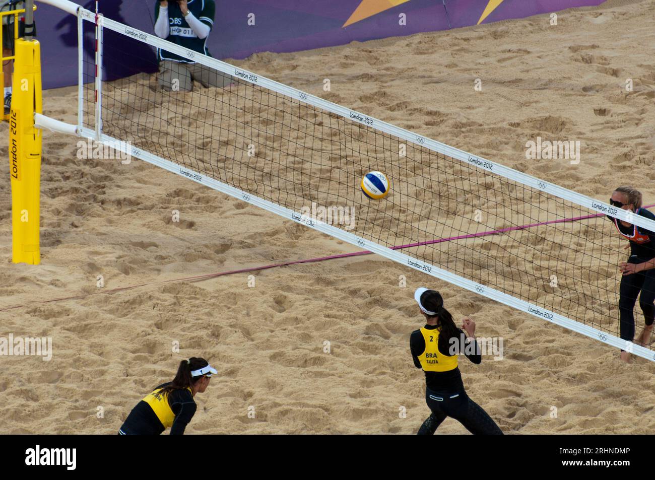 Brasilien gegen Holland Beach Volleyball der Frauen bei den Olympischen Spielen 2012 in London in Horse Guards Parade. Stockfoto