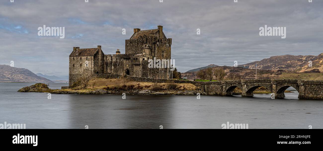 Eilean Dolan Castle, Dornie von Kyle aus Lochalsh, Schottland Stockfoto