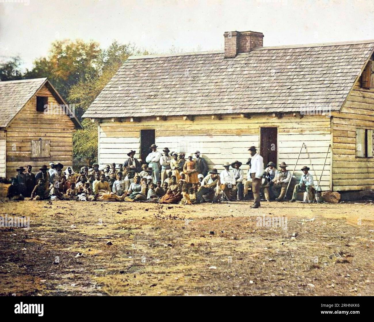 Plantation Slaves, Beaufort, South Carolina, 1862 - des esclavages dans une Plantage de South Carolina - d'apres la Photo de Timothy H. O'Sullivan Stockfoto