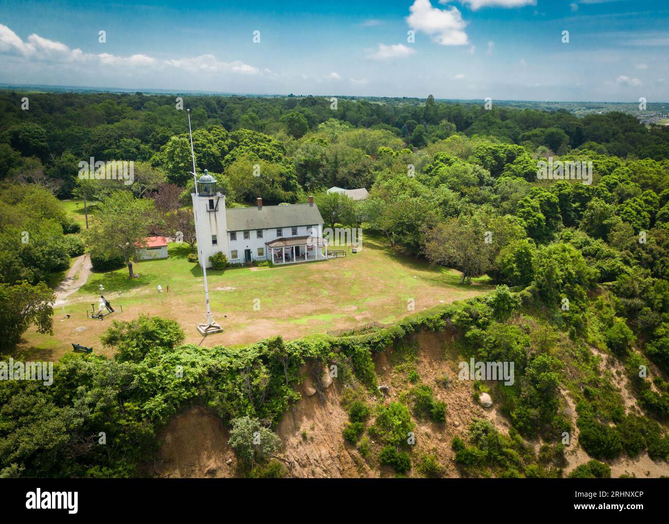 Horton Point Lighthouse, Southold Long Island New York, von oben gesehen. Stockfoto