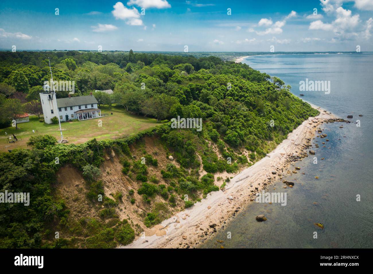 Horton Point Lighthouse, Southold Long Island New York, von oben gesehen. Stockfoto