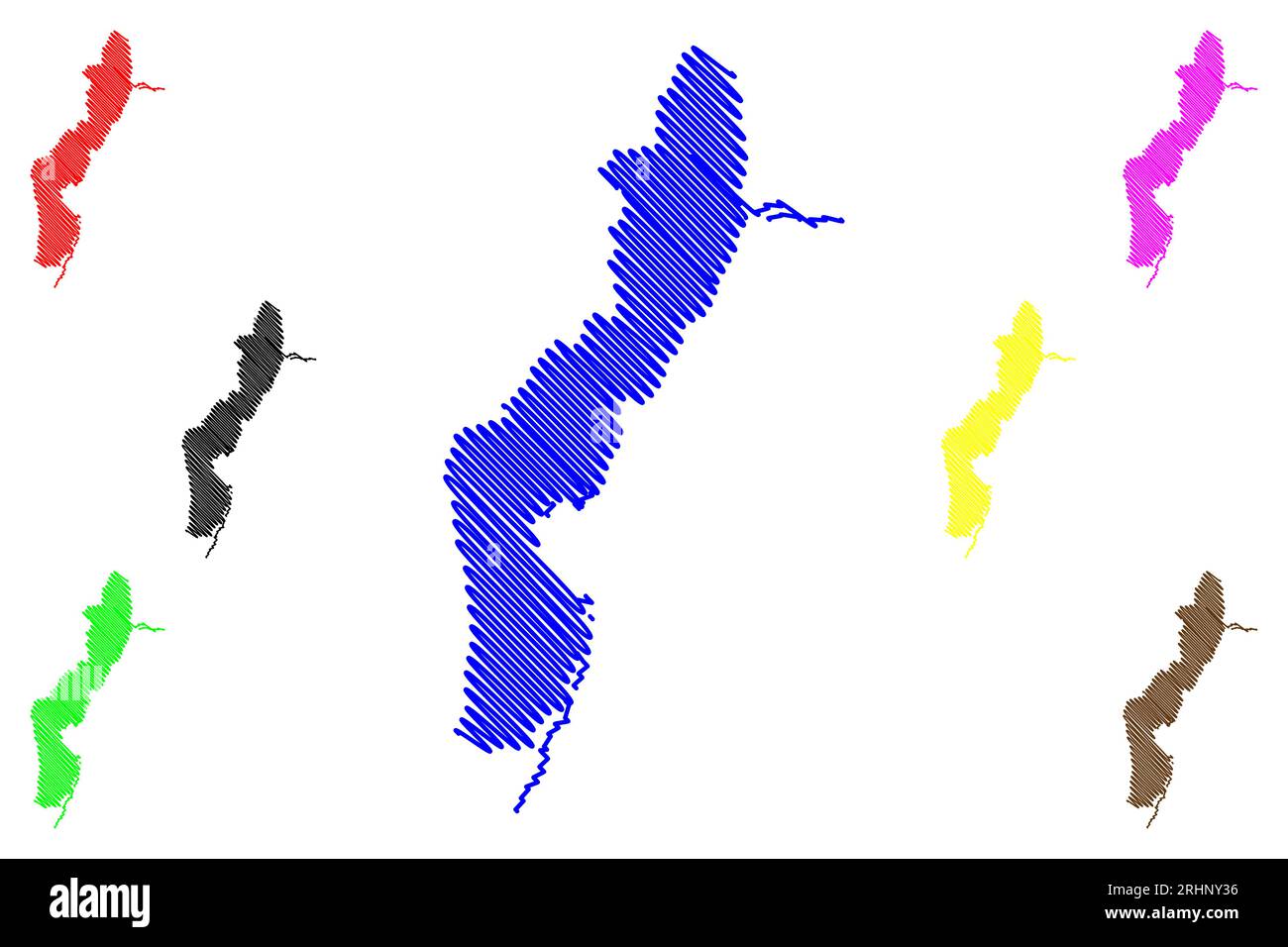 Lake Alaotra (Afrika, Republik Madagaskar) Karte Vektordarstellung, Scribble Sketch Lac Alaotra Karte Stock Vektor